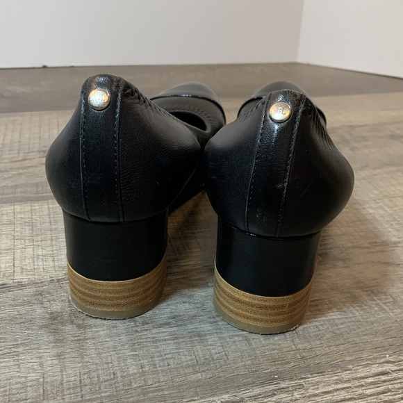 AGL black leather stacked heel shoes size 38 1/2 - Picture 4 of 10